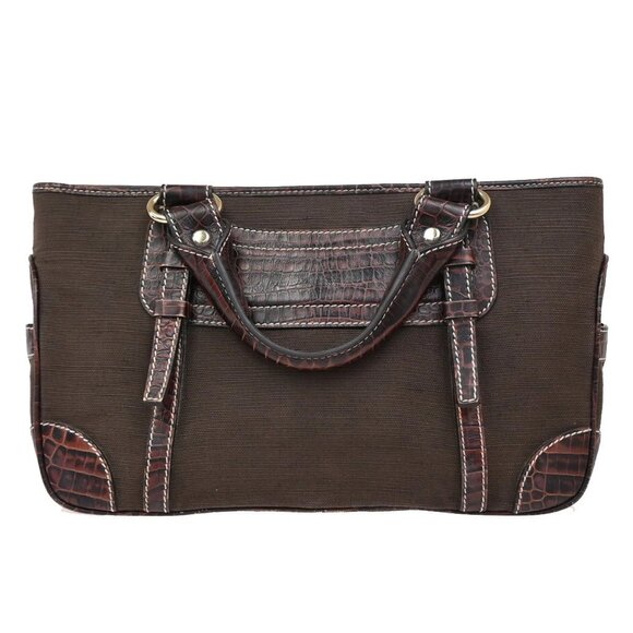 CELINE Boogie Macadam Charm Hand Tote Bag Canvas Embossing Leather Brown 69KA854 - Picture 4 of 16